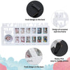 A white photo frame keepsake with a hook design on the back, featuring designs for monthly growth photos.