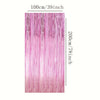 A vertical rectangular backdrop made of pink metallic foil tassels, measuring 100cm by 200cm.