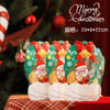 Three reusable green Christmas gift bags featuring Santa Claus designs and festive patterns