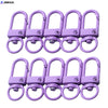 A set of purple lobster clasp hooks for jewelry making and DIY crafts