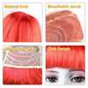 A bright red neon light up bob short hair wig featuring breathable mesh, an adjustable strap, and cute bangs.