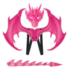 Pink dragon wings, head, and tail cosplay costume set for kids