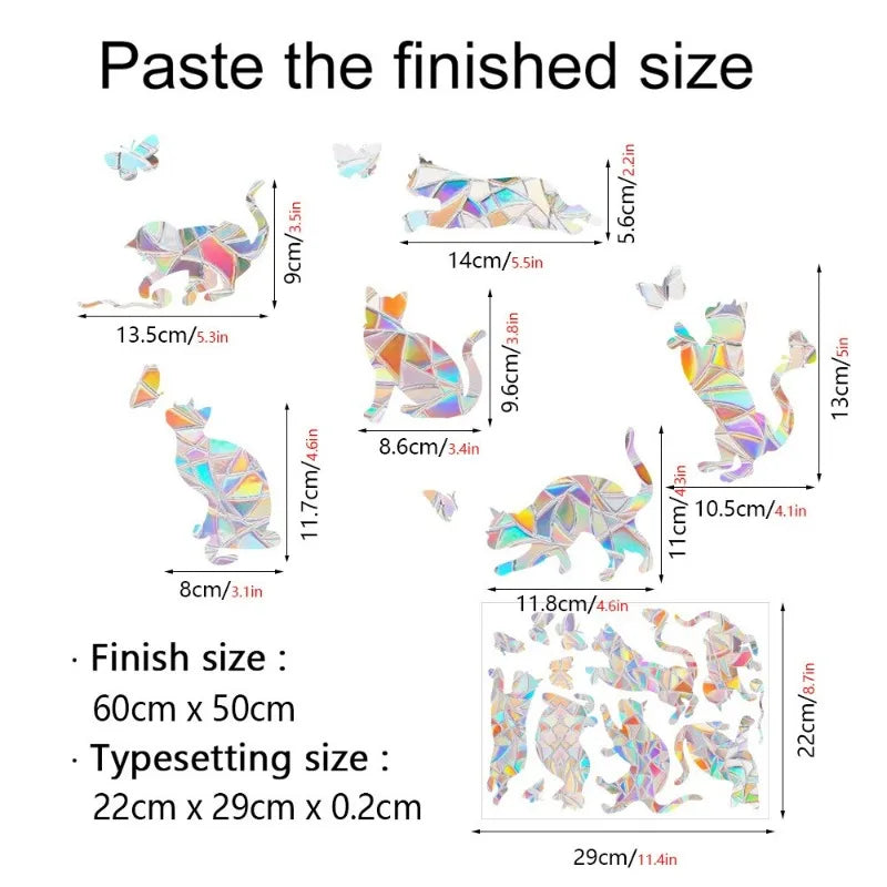 Rainbow Prism Window Stickers – 29 Assorted Sun Catcher Designs