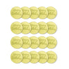 A set of gold mirror acrylic happy birthday cake toppers arranged in three rows.