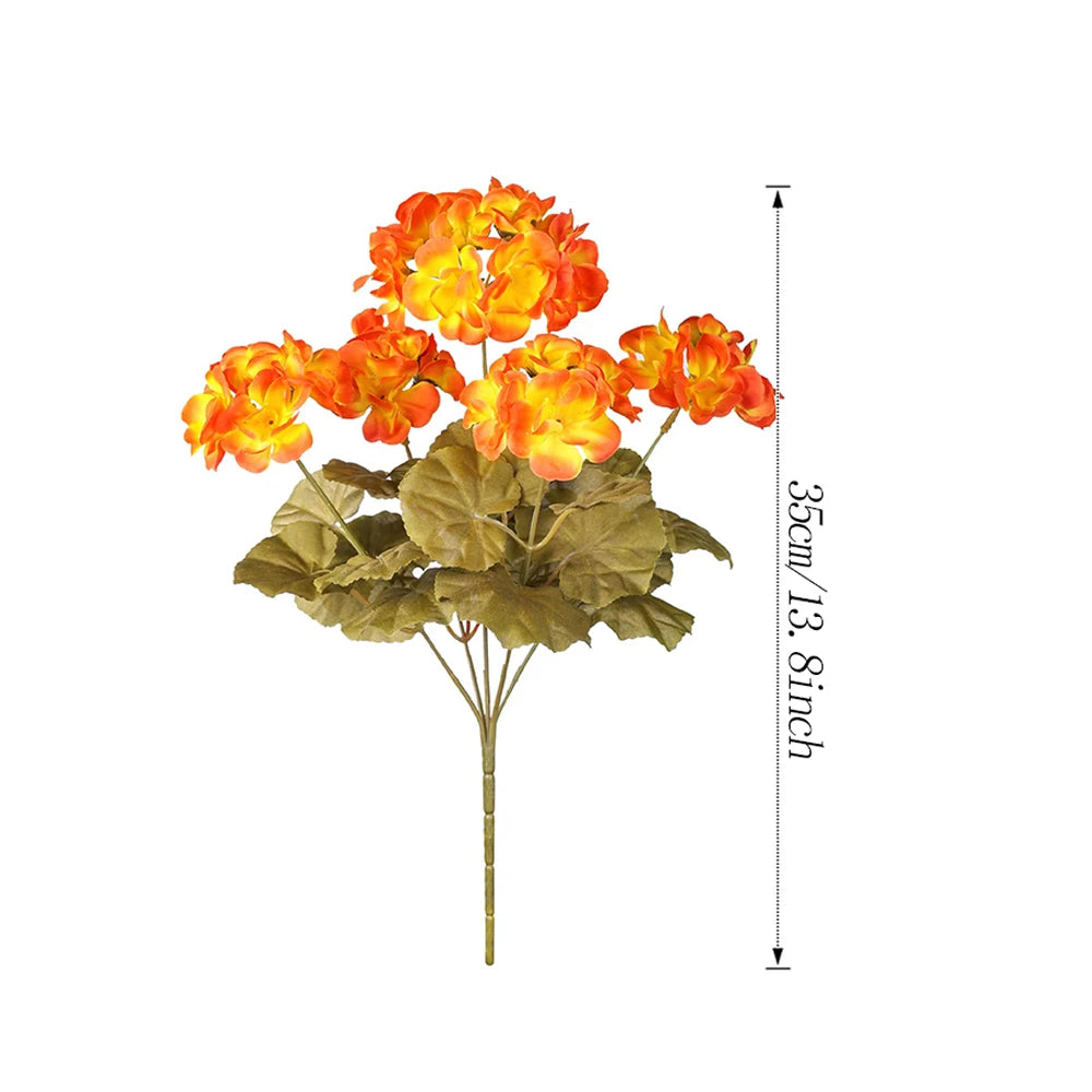 Artificial Geranium Flowers for Outdoor Autumn Decor