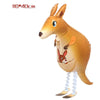 Golden foil balloon shaped like a rabbit standing on two legs for party decoration