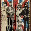 Placa vintage con cuatro miembros de The Who contra un fondo Union Jack.