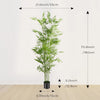 Artificial bamboo tree in a pot with dimensions of 21.6 inches long and 70.8 inches tall.