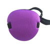 A purple 3D single eye patch with black adjustable straps.