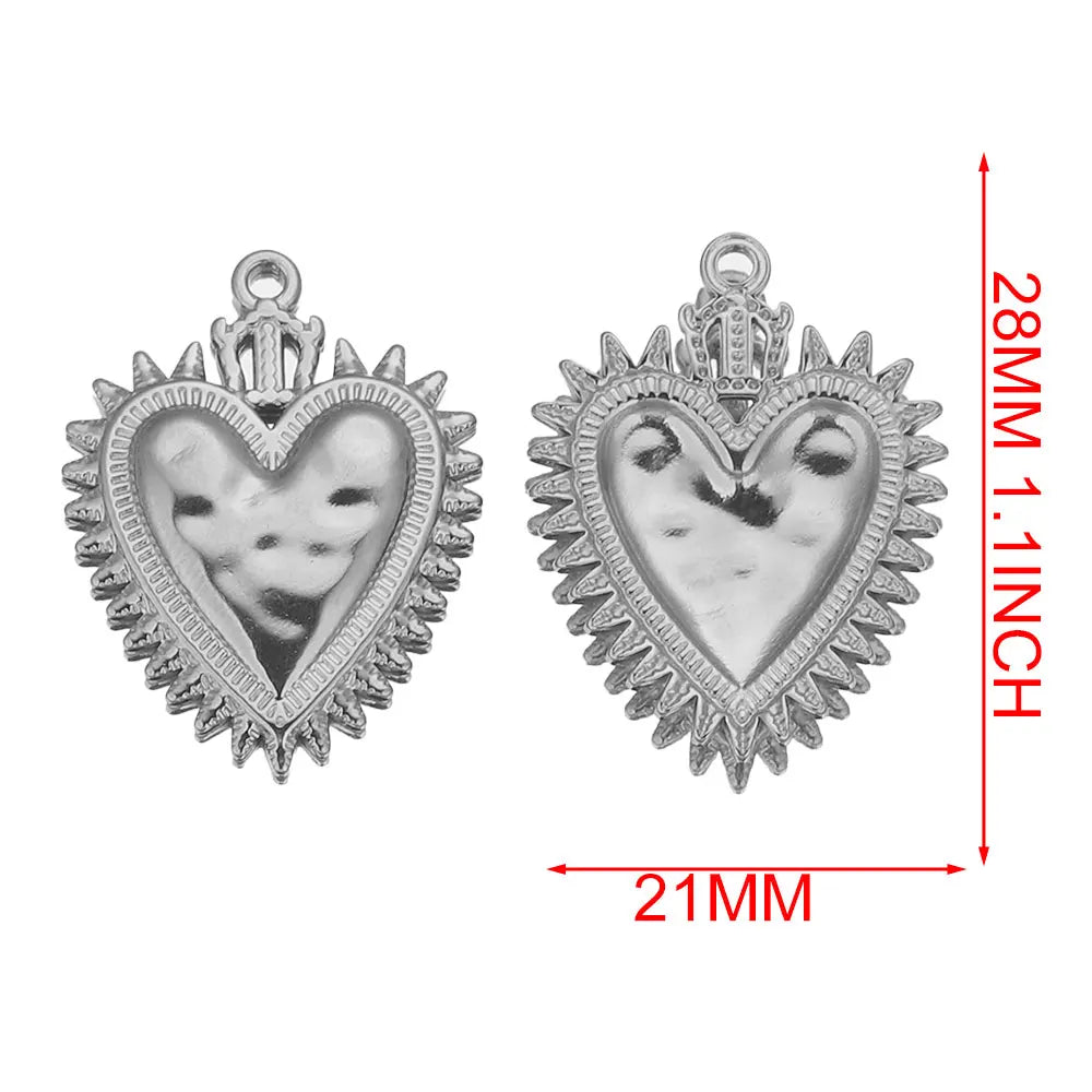 Gold Sacred Heart Charms for Jewelry Making