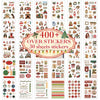 Eine Sammlung von über 400 festlichen Weihnachtstickern in verschiedenen Designs und Farben zum Basteln.