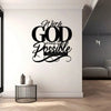 Black metal wall art featuring the inspirational Bible verse With God all things are possible by Matthew 19:26