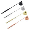 A set of stainless steel candle extinguisher tools with long rods and spherical heads.
