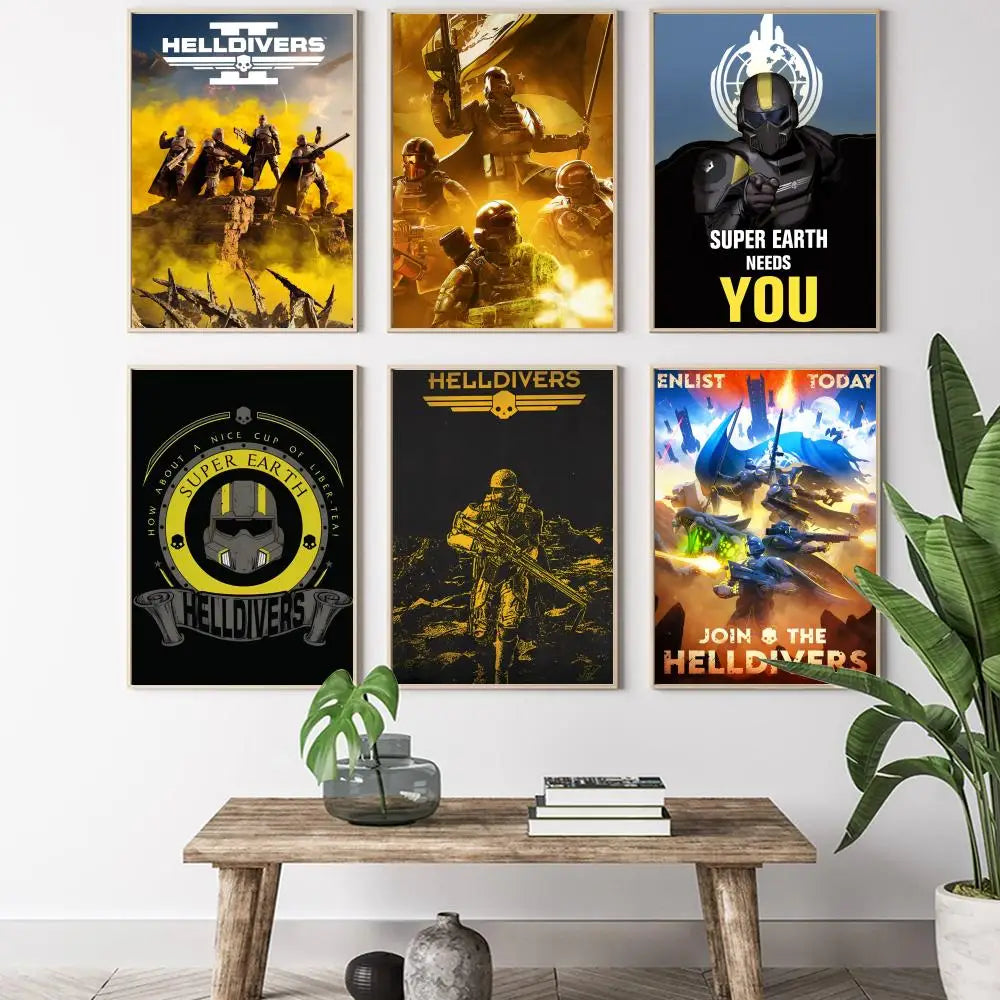 Helldivers II HD Canvas Art Print – Game-Inspired Wall Decor