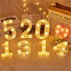 Luminous LED alphabet night light displaying the number 5201314