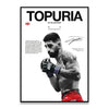 Black and white graphic art print featuring a muscular boxer with gloves and determined expression.
