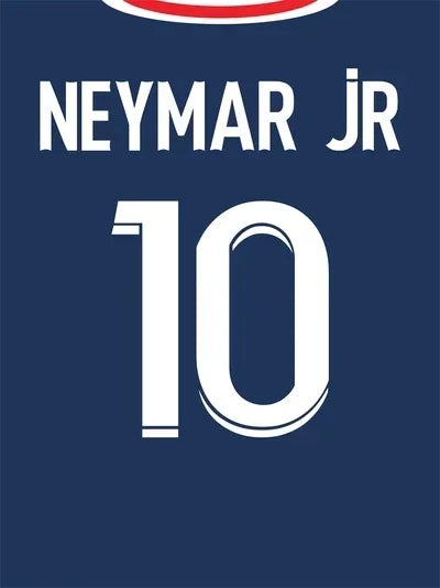 Wall art featuring the name and number 10 of Neymar Jr.