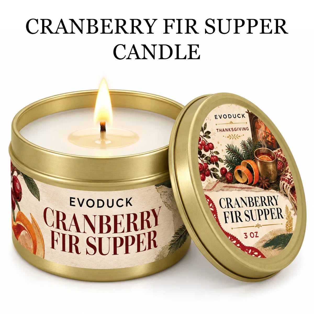 Orange Loaf Scented Candle Set in Gold Tins (4-Pack)