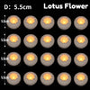 A set of five 5.5cm lotus flower shaped flameless floating LED tealight candles.