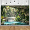 Forest Waterfall Wonderland Photography Backdrop