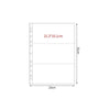 Hoja de fundas para photocards Kpop A4, dimensiones 21.3 x 10.1 cm y altura total de 31 cm.