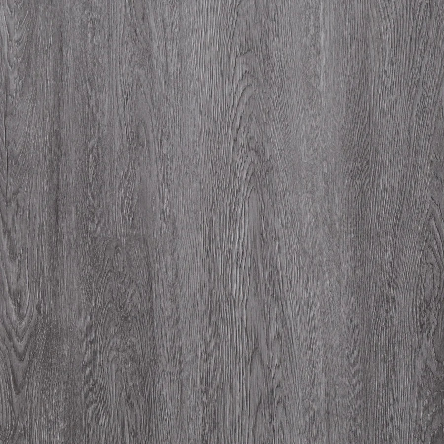 A close-up texture of dark gray wood grain wall tiles with vertical lines.