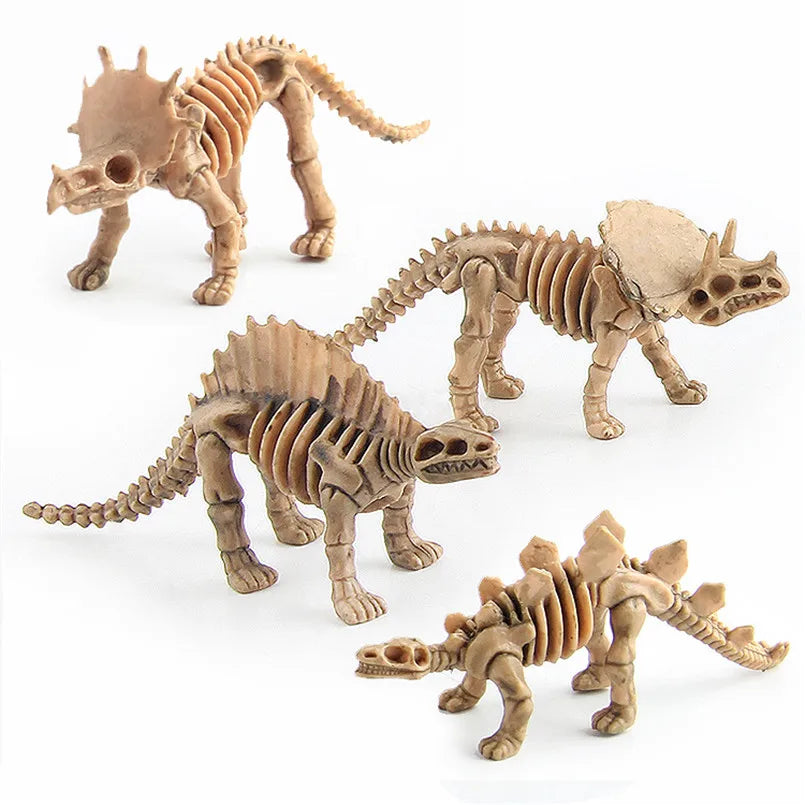 A set of twelve prehistoric dinosaur skeletons for kids to dig and build.