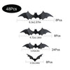 A collection of black PVC bat wall decor pieces shown in various quantities and sizes.