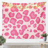 Pink leopard print tapestry wall hanging featuring wild animal pattern decor