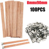 Ensemble de 100 chevilles en bois et de supports à bougies en métal pour fabriquer des bougies à la cire de soja.