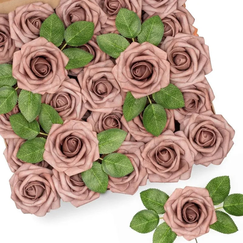 Artificial Foam Roses with Stems for Wedding & Home Décor