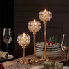 Elegant Glass Tealight Candle Holder Set of 3 in Gold and Silver