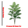 A sprig of 18 artificial monstera leaves on a pot for indoor floor decor.