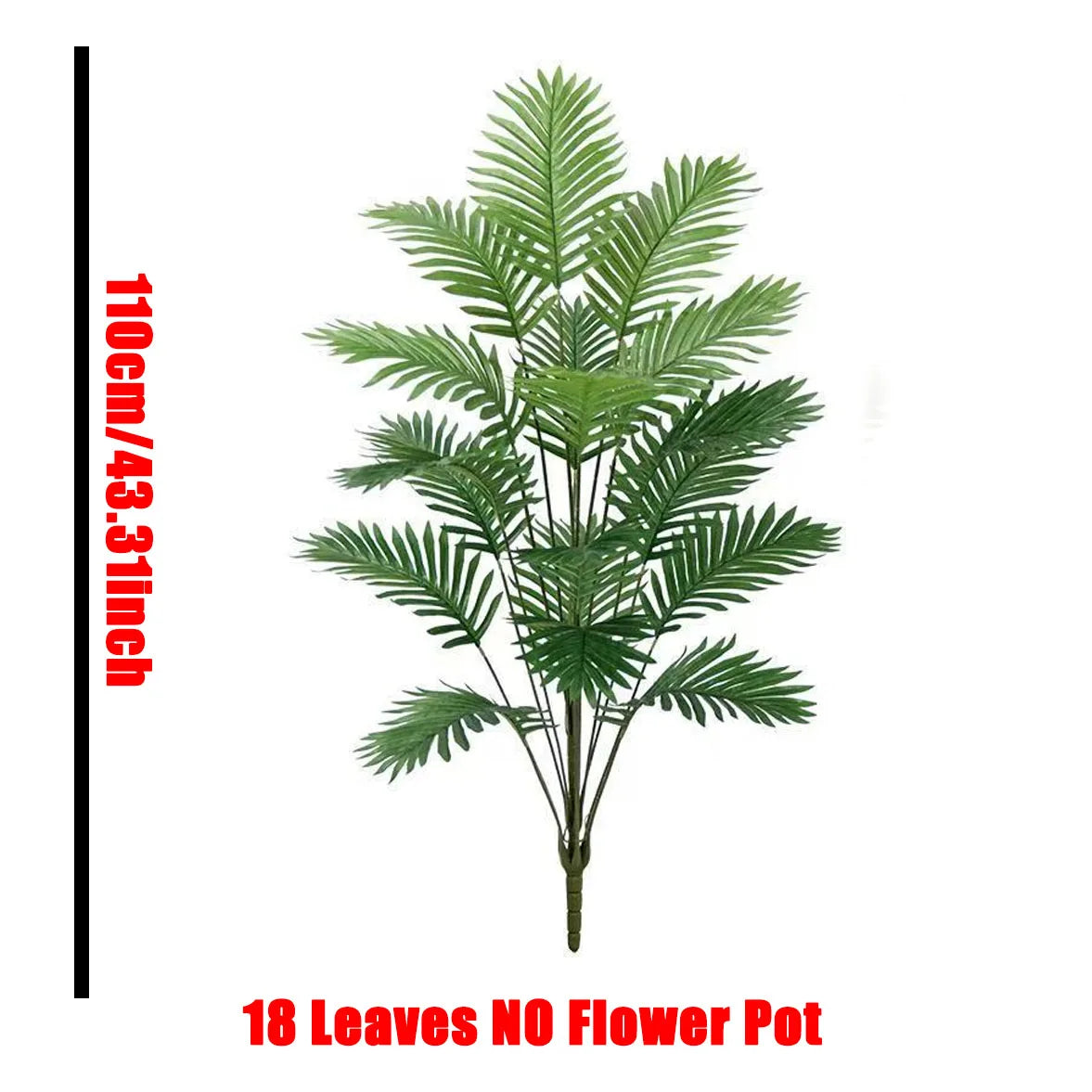 A sprig of 18 artificial monstera leaves on a pot for indoor floor decor.
