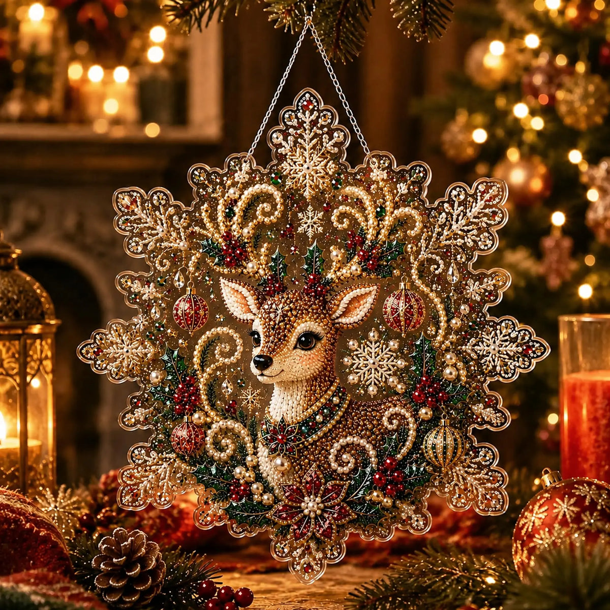 Santa Claus Pearl Diamond Painting Kit – Festive DIY Craft for Adults
