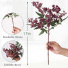 Artificial Nandina berry stem with lifelike dusty plum faux branch for seasonal decor