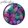 Round Leaf Pattern Flat Back Glass Cabochons for Jewelry Making
