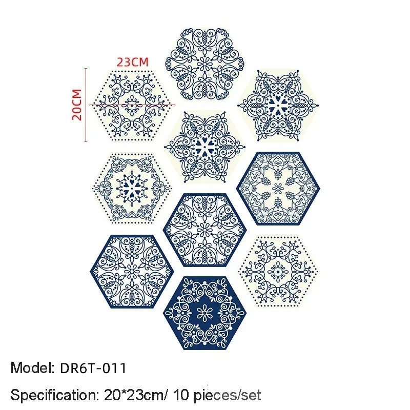 Hexagon Peel-and-Stick Wall & Floor Tiles