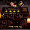 A dark altar cloth featuring a Celtic Cross design with numbered compartments for tarot and divination tools.