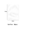 A rectangular sheet of clear cellophane treat bags with wire ties, measuring 12cm by 17cm, containing 50 pieces.