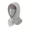A light gray breathable full head UV protection mask for outdoor sports