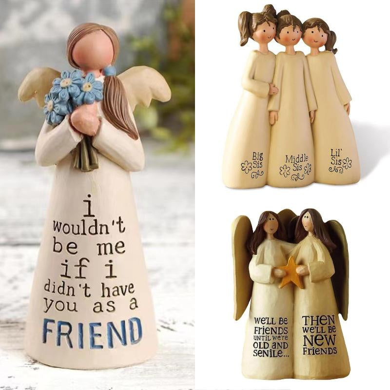 A ceramic angel statue with text that reads I wouldn't be me if I didn't have you as a friend