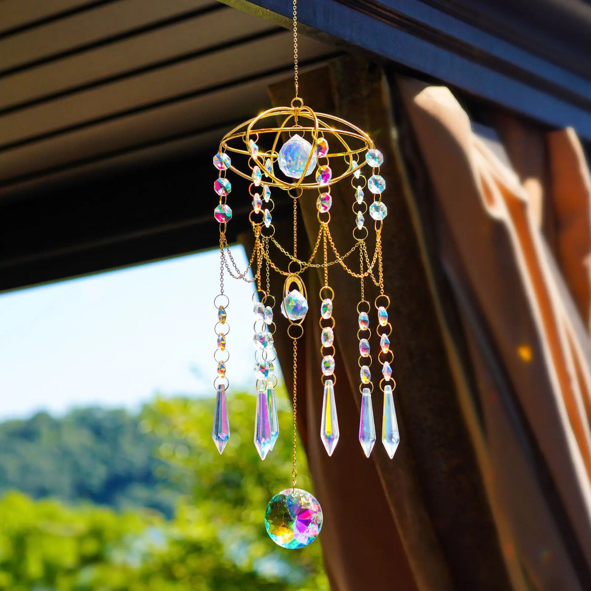 Crystal Prism Wind Chime Garland