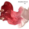 A vibrant red and pink silk ribbon dance fan shown in a flowing, dynamic display.