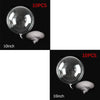 Ten clear bubble balloons, 10 inches in diameter, shown next to a piece of white foam.