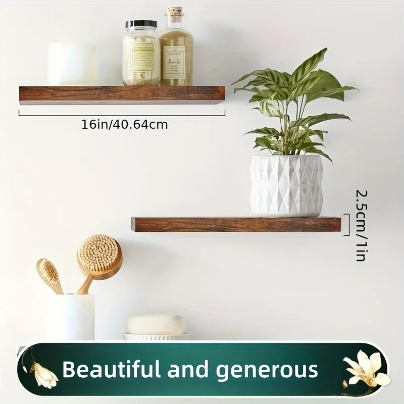 Classic Solid Wood Wall-Mounted Shelf