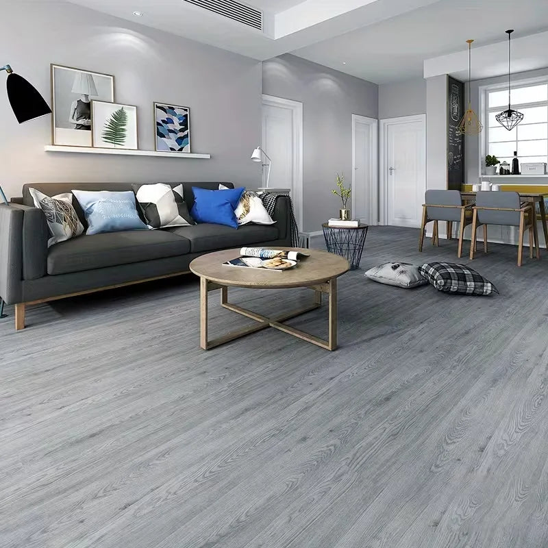 Self-Adhesive Wood Grain Floor Stickers (10-Pack)