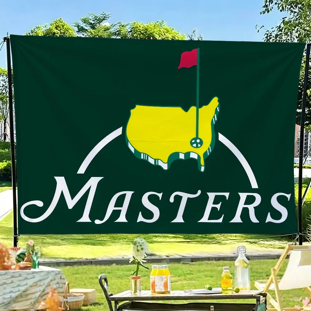 Banner verde oscuro con silueta amarilla de un estado y la palabra MASTERS en texto blanco.