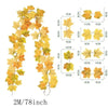 A long, drooping artificial vine featuring yellow and orange maple leaves.