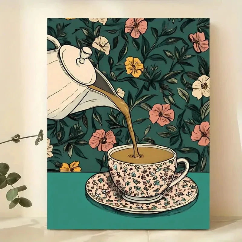 Tea Lovers Canvas Wall Art – Modern Kitchen Decor